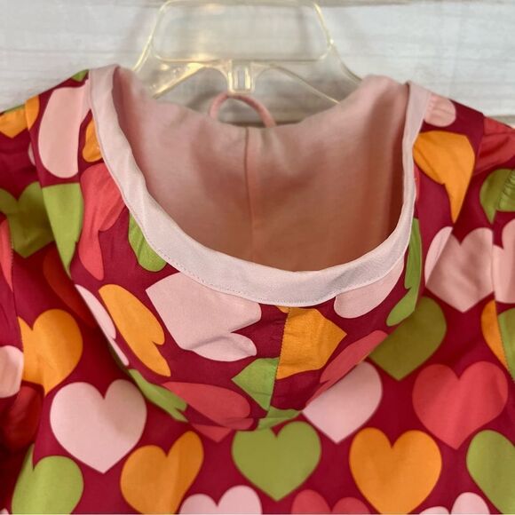 Girls Gymboree Lined Raincoat/Rain Jacket Hearts Velcro Raspberry  Pink 5-6 - Picture 7 of 15